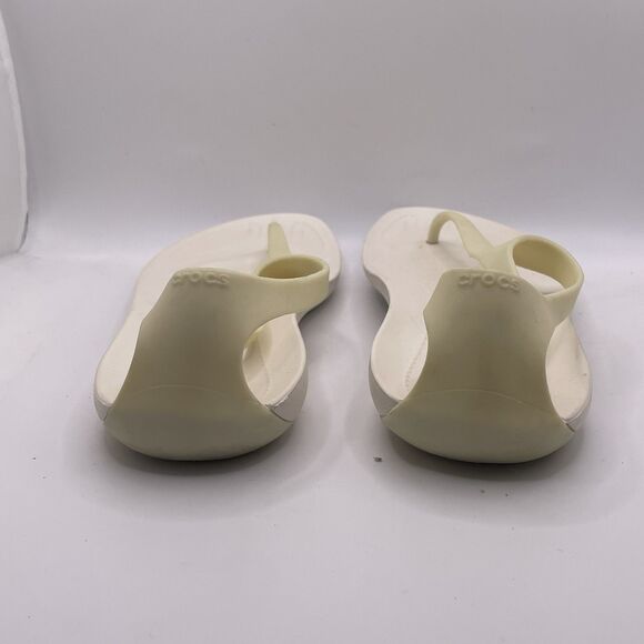 Crocs Sexi Women's Size 8 White Thong Strappy Beach Summer Open Toe Business - Picture 4 of 8